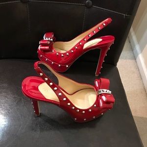 Red 4” Spiked Heels